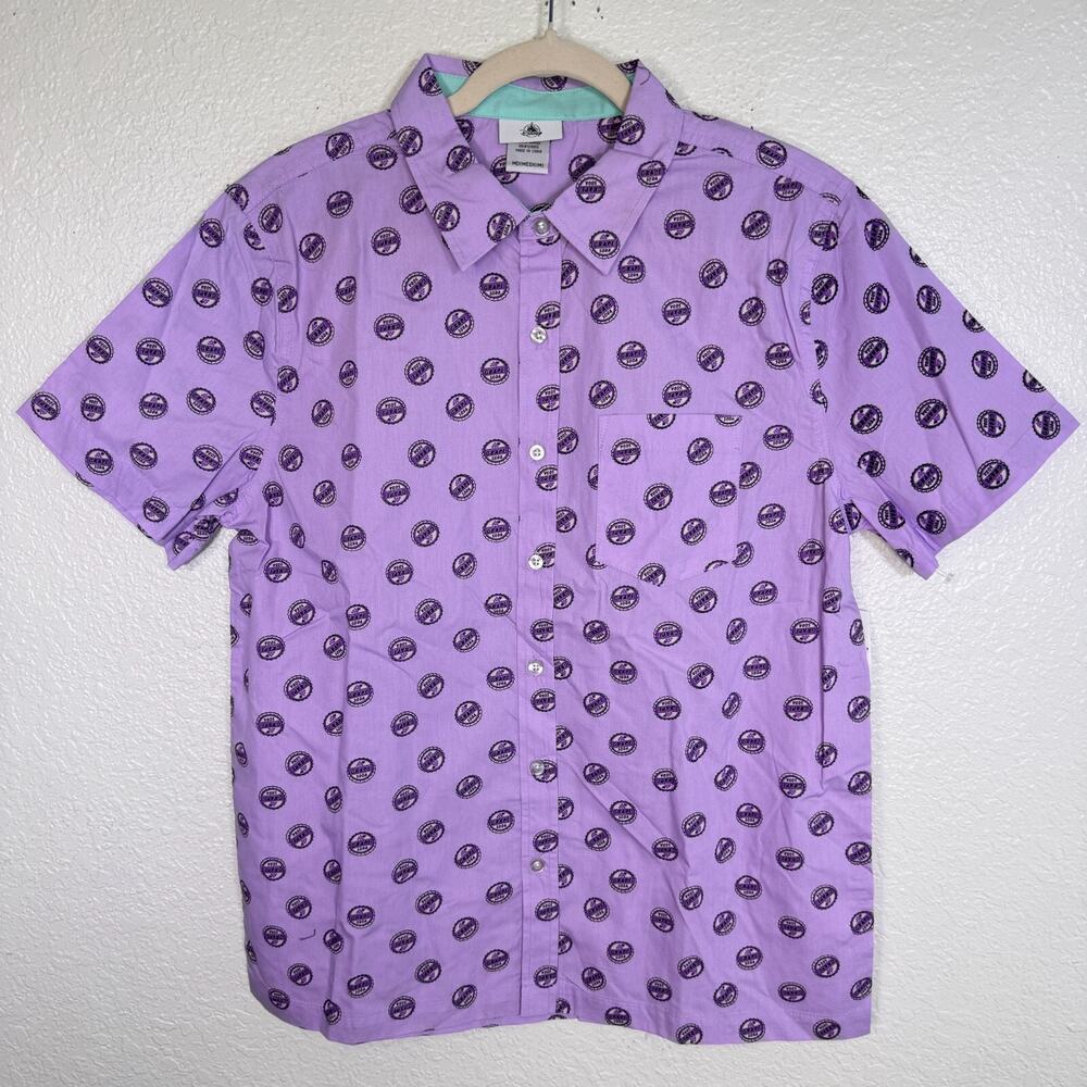UP Movie Shirt Men Medium Grape Soda Button Down Disney Parks Merch DisneyWorld